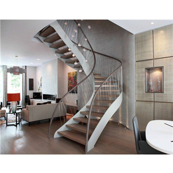 Contemporary Steel Beam Iron Stringer Curved Stairs Price