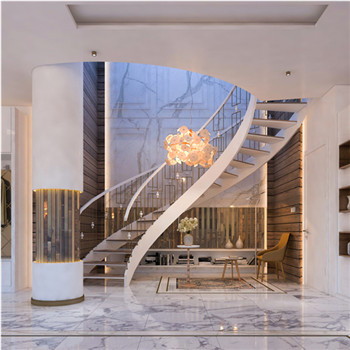 Modern Indoor Staircase Luxury Designs Comply With Us Standard 