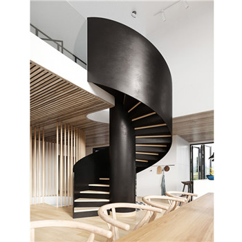 Round Indoor Steel Attic Spiral Stair Central Column Spiral Staircase