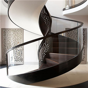 Modern Glass Staircase Wrought Iron Glass Stair Design Metal Curved Glass Staircase Stairs