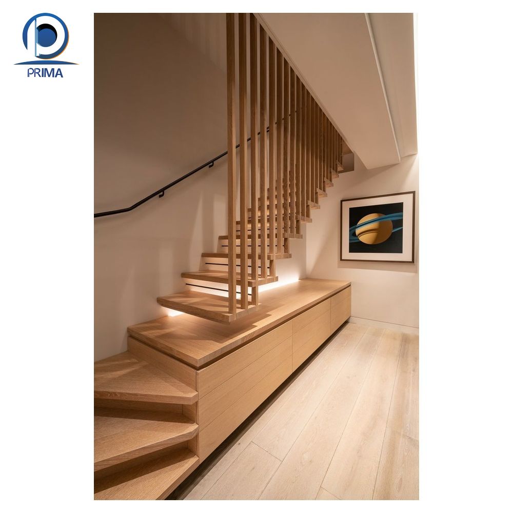 Chic Floating Staircase with Customizable Finishes and Space-Saving Design for Stylish Homes