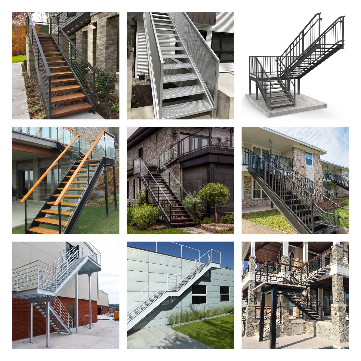 Outdoor Residential Steel Stairs Metal Customized Staircase Outdoor Residential Steel Stairs Metal Customized Staircase
